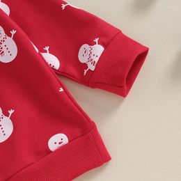Clothing Sets Toddler Boys Girls Christmas Outfits Snowman Print Long Sleeve Sweatshirts And Pants 2Pcs Fall Clothes Set