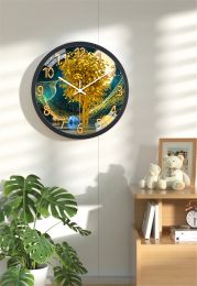 Simple Punctuality Quartz Wall Clock, Shade Of Light, Geometric Design, Silent Movement, Room Decoration, Pendant Room