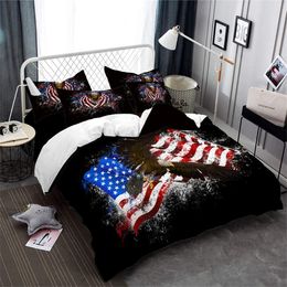 American Flag Bedding Set Eagle By Ho Me Lili Duvet Cover Fourth Of July Independence Day Retro Stripe Decor