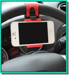 Universal Car Streeling Steering Wheel Holder SMART Clip Car Bike Mount for smart mobile samsung Cell Phone GPS holder with retail4383881