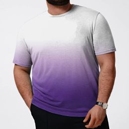Plus Size T-Shirt Men Short Sleeve Merino Shirts Sport Lightweight Gradient Base Layer Hiking T-shirt Soft Breathable Undershirt