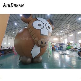 6mH (20ft) with blower Customized cute cartoon bull Inflatable Cattle Advertising Animal model for Sale