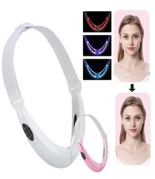 EMS Massager VLine Lift Up Belt Red Blue Light Face Slimming Vibration Lifting Device Reduce Double Chin 2204281112185