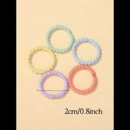 100pcs Baby 2cm Colourful Rubber Band Does Not Hurt The Hair Small Thumb Ring High Elastic Thread Toddler Kids Scrunchies Set