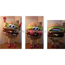 Mascotte costumi in schiuma simpatica hamburger cartone animato peluche abito di fantasia natalizio di halloween costume da mascotte