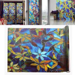 Window Stickers 45cmx100Cm Static Cling Frosted Stained Glass Film Sticker Privacy Bath Home Decor
