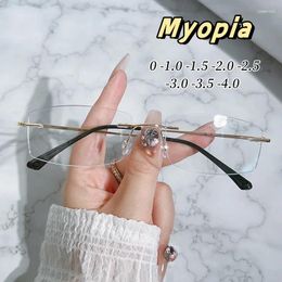 Sunglasses Vintage Ultralight Myopia Glasses Trendy Anti-blue Light Computer Optical Spetacles Eyeglasses Men Short-sight Eyewear 0 To -4.0