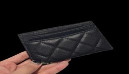 Porta del designer di marchi di alta qualità C Pink Calfskin Caviar Genuine Leather Women Wallet Card Card Thopent Pocket P2687453