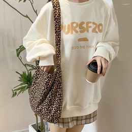 Shoulder Bags Leopard Print Canvas Bag Crossbody Printed Cloth Handbag Tote Grocery Handbags