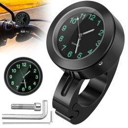 Motorbike Handlebar Watch 7/8" Motorcycle Clock Chrome Waterproof Handlebar Mount Watch Night Luminous Clock Moto Accessories