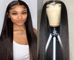 Straight 13x4 Lace Front Human Hair Wigs Brazilian Virgin Remy Hair For Black Women 28 30Inch 360 frontal wig2190317