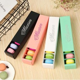 Gift Wrap 100pcs 6 Grids Macaron Packaging Box Cookies Cake Wrapping Boxes Paper Cases Baking Accessories Birthday Wedding Party Supplies