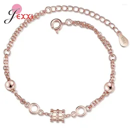 Bangle Luxury Elegant 925 Sterling Silver Small Waist Charms Bracelet For Women Wedding Romantic Gift Jewelry Pulseira