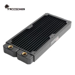 Cooling FREEZEMOD computer water cooling Copper radiator 14 flat tube single layer copper fin for 12cm fan for cpu heak sin. TSRPTW240