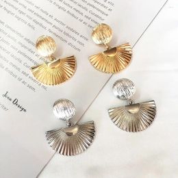 Stud Earrings Sector Shape Silver/Gold Plated Metal Big For Women Vintage Bohemian Party Statement Fashion Jewellery 2024 YEA297