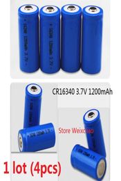 4pcs 1 lot 16340 CR123A 37V 1200mAh lithium li ion Rechargeable Battery 37 Volt liion batteries 8728729