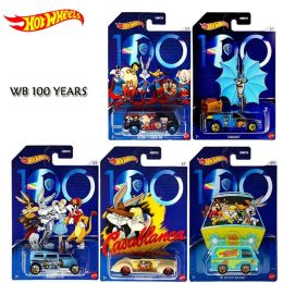 Original Hot Wheels 1/64 Van Car Entertainment Theme Warner 100 Years Ford Couple Mystery Machine Toys for Children Alloy Models