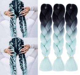 Whole 24inch Synthetic High Temperature Fibre Ombre Kanekalon Braiding Hair Extension 100gpcs Jumbo Braiding Crochet Hair2653174