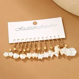 Stud Earrings 6 Pairs Of Are Simple And Versatile Fashionable Trendy Girls' High-end Gifts