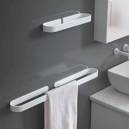 White Bathroom Accessories Kit Aluminium Toilet Paper Holder Wall Nail-Free Kitchen Hardware Towel Rack Single Hook Tissue Rack