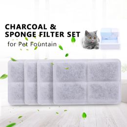 3PCS/4PCS Charcoal Water Philtre and Sponge Philtre set for Pet Fountain Dogs Cats Water Dispenser Pet Accessories