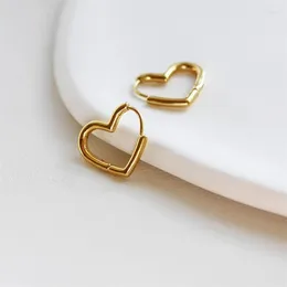 Stud Earrings 2024 Heart Hoop For Women Stainless Steel Brand Fashion Ear Cuff Piercing Dangle Earring Jewellery Gifts Bijoux Femme