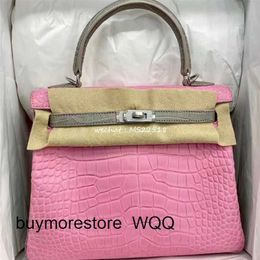 Designer Handbag 7a Genuine Leather Handmade Handbag bags 7Aquality Cherry Blossom Pink Mix Grey American Square MistyqqE3ZK