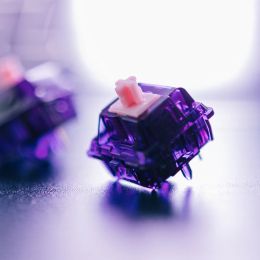 Keyboards JWK PointWorks Switch for Mechanical Keyboard Purple Transparent 63.5g Linear 5 Pins Lubed 3 Stage Gold Spring GK61 Anne Pro 2