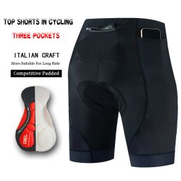 3 pocket All Black Breathable 5D Gel Pad Pro Team Bicycle Pants Cycling Short New Design Riding Clothes Summer Anti-UV MTB Bike