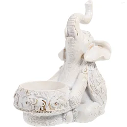 Candle Holders Tealight Decorative Holder Statue For Desktop Elephant Resin Table Candlestick Artware Flickering Flameless Work