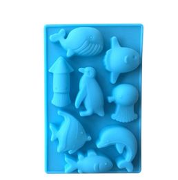 DIY Tools Silicone Mould Cake Sea World Dolphin and Fish Chocolate Jelly Pudding Moulds Handmade Soap Molds1069735