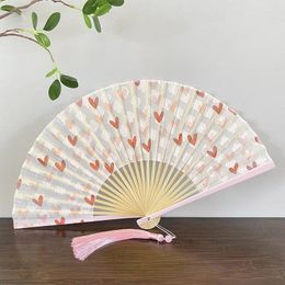 Decorative Figurines Portable Dance Hand Folding Fan Chinese Classical Style Bamboo Travel Party Gift Craft Decoration Collection Ornaments