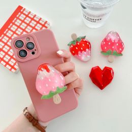 Glass Lollipop Strawberry Peaches Foldable Phone Stand For iPhone Samsung Huawei Xiaomi Universal Cellphone Bracket Holder