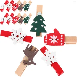 Frames 125 Pcs Picture Ornament Mini Clothes Pin For Po Xmas Decorative Clips Wooden Christmas Clothespins Small Memo