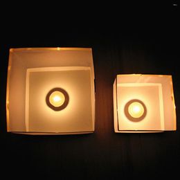 Candle Holders 15pcs Square Paper Wishing Floating Water River Lamp Light For Festival Praying With Wax