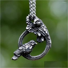Pendant Necklaces 2024 Fashion Simple Amet Bird Animal For Man Stainless Steel Jewelry Gift Drop Delivery Dhdxi