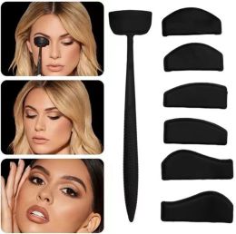 6 In 1 Eyeshadow Stencils Kit Silicone Make Up Crease Line Kit Eyeliner Template Makeup Eye Applicator Eyebrow Stamp Beauty Tool