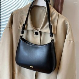 Shoulder Bags PU Leather Stylish Satchel Large Capacity Women Armpit Bag Solid Color Vintage Simple Messenger