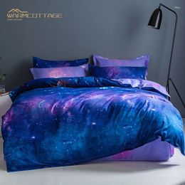 Bedding Sets Cool Starry Sky Pattern Printing Breathable Skin-friendly Duvet Cover Sheet Youth Three-piece Set Plus Size