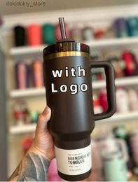 Mugs olden Chocolate Mu New Colour 1 1same H2.0 40oz tumblers Stainless Steel Vacuum Insulated Travel Mu Coffee Mu with Handle Straw L49