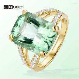 Cluster Rings Selling Arrival Fashion Engagement Ring Copper With Green Tourmaline Women Jewelry Wedding