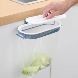 Garbage Bag Holder Kitchen Cabinet Door Basket Hanging Trash Can Waste Bin Garbage Rack Tool Storage Holder Kitchen Organiser