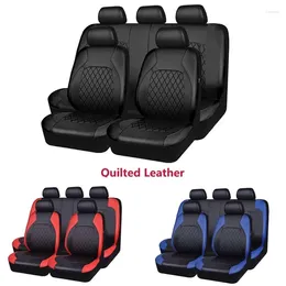 Car Seat Covers All Season PU Leather Universal Cover Set Full Surrounded Cushion Protector Pad Anti-Scratch Fit Sedan Suv Pick-up