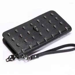 Evening Bags 2024 Skull Wallet Long Zipper Large Women Style Clutch Female Purse Phone Pocket Card Holder Lady Coin