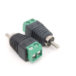 Audio Video RCA Male Plug & RCA Female Jack Screw Terminal Connector Block Adapter AV for CCTV Camera Speaker Wire Cable