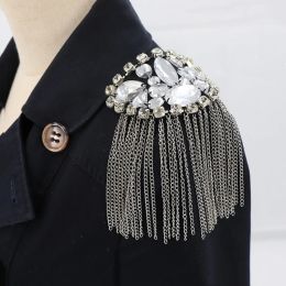 Wedding Handmade Shoulder Jewellery Tassel Rhinestones Epaulettes Clothing Accessories Brooch Epaulette Shoulder Brooches