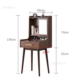 Modern Flip HD Mirror Dresserss Minimalist Bedroom Furniture Nordic Retractable Desktop Dressing Table Creative Cabinet Dresser