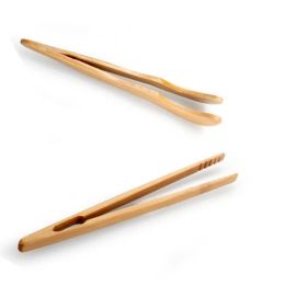 1Pcs Wooden Tea Tweezer Bacon Tea Clip Tongs Bamboo Salad Food Toast Bend Clip Straight Clips Kitchen Accessories Teaware