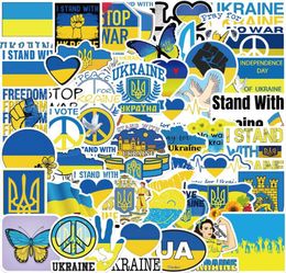 50PcsLot Ukraine Stickers Ukraine flag wish peace graffiti Stickers for DIY Luggage Laptop Skateboard Bicycle Sticker7687234