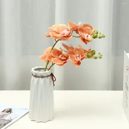 Decorative Flowers 5-head Moisturising Phalaenopsis Artificial Flower Home Decoration Living Room Wedding
